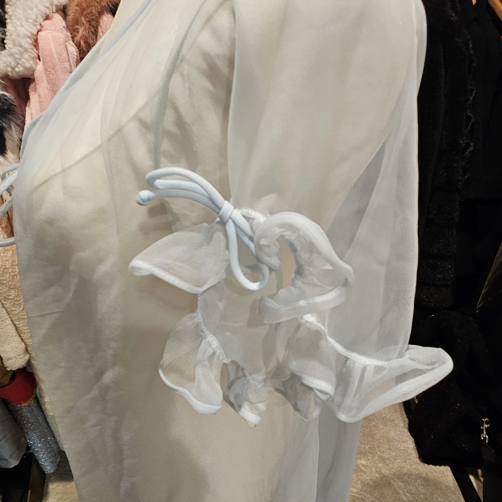 Sheer Blue Ruffle Nightgown - Picture 2 of 3